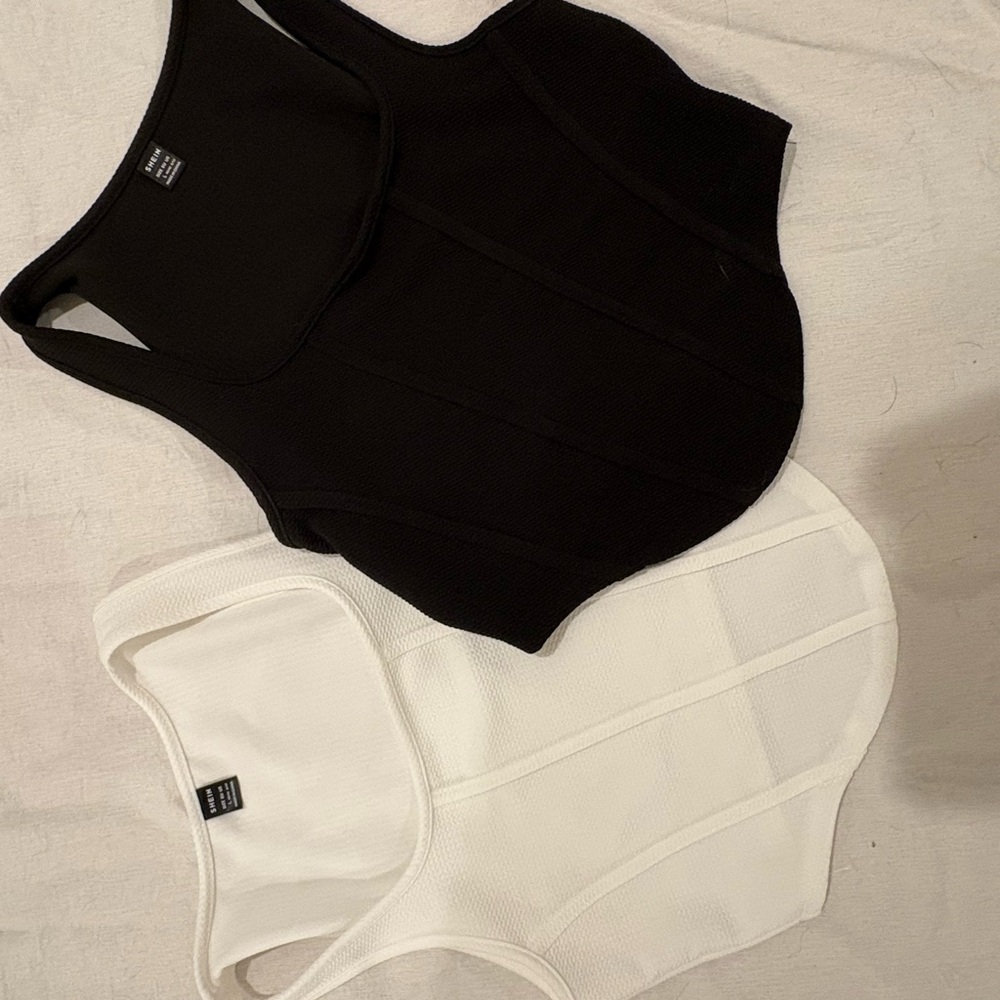 SHEIN Black and White Tank Tops